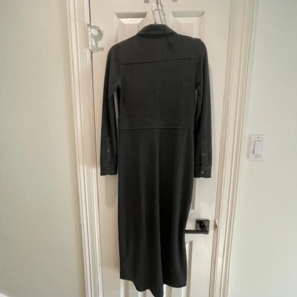 Faherty Legend Heathered Black Twill Sweater Dress XXS - Picture 6 of 9